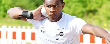 Clesio de Carvalho (LG Steinlach-Zollern) bei den Halleschen Werfertagen 2025.